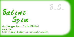 balint szim business card