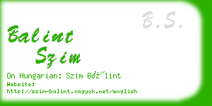 balint szim business card